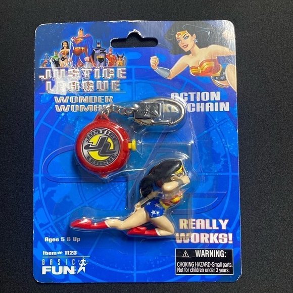 Wonder Woman superwoman action figure retractable keychain badge holder purse - Picture 1 of 7